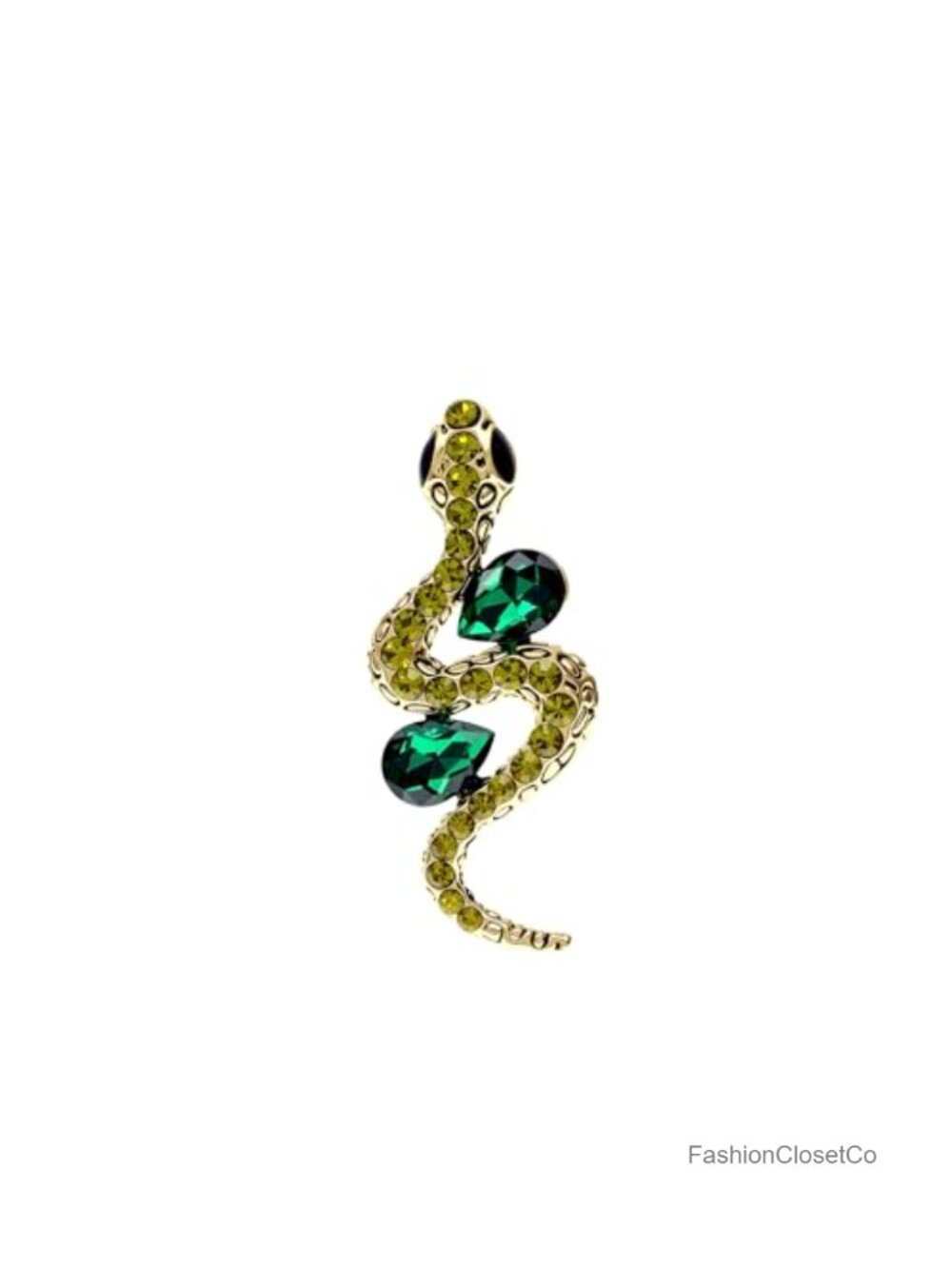 Rhinestone Snake Brooch Crystal Animal Pin Statement Party Jewelry